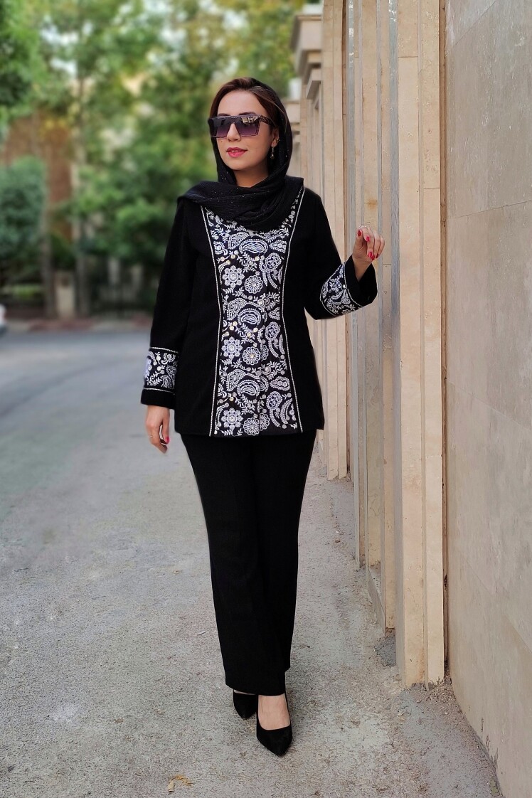 مانتو کتی مشکی مجلسی